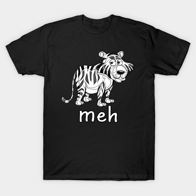 sad face Meh tiger Funny Gift Cat for Cat Lovers T-Shirt by ZenCloak